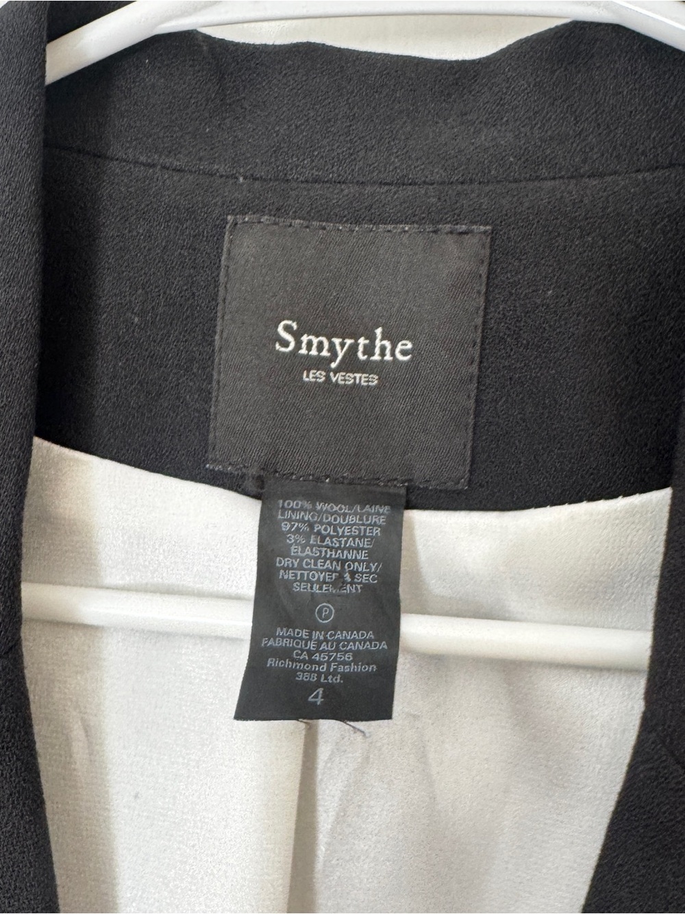 SMYTHE Classic Duchess Blazer Deep Black Wool Jacket 4 - Picture 14 of 14